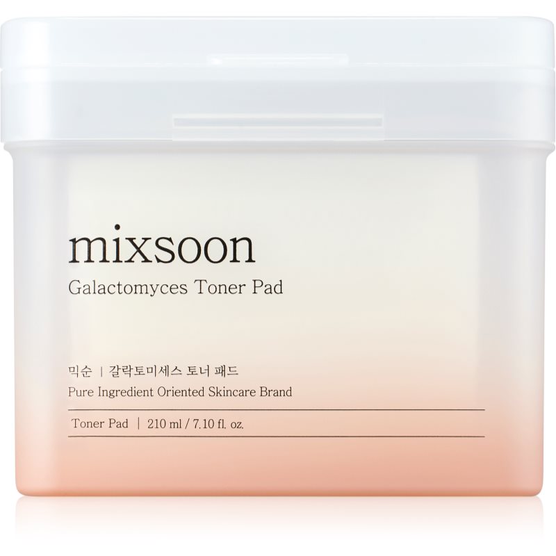 mixsoon mixsoon Galactomyces Toner Pad επιθέματα τόνωσης για λαμπρότητα και λείανση επιδερμίδας 60 τμχ