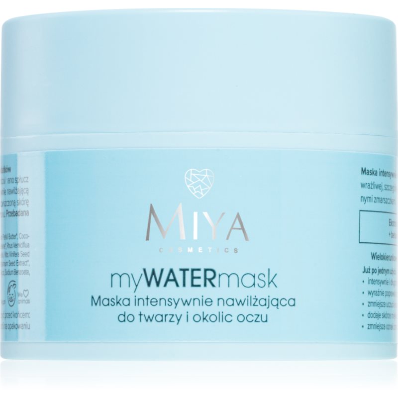 MIYA Cosmetics MyWATERmask інтенсивна зволожуюча маска для обличчя та шкіри навколо очей 50 мл