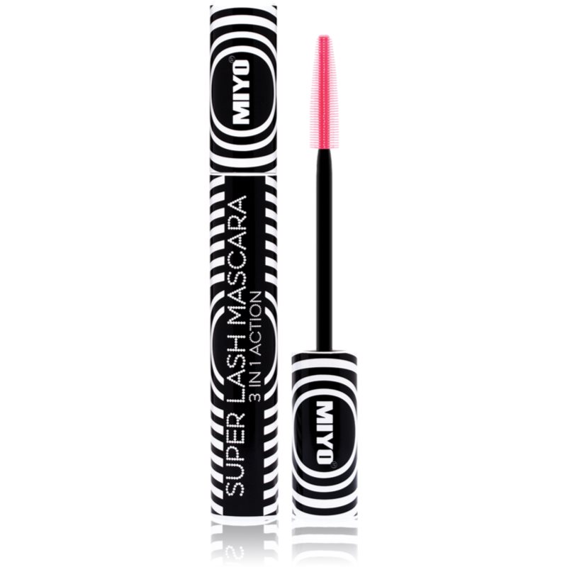 Miyo Super Lash 3 in 1 Action Mascara für längere, geschwungenere und vollere Wimpern Farbton Black 10 ml