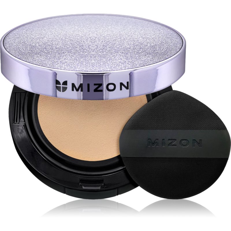 Mizon Vegan Collagen Cushion SPF38 PA++ langanhaltendes Make up im Schwämmchen hoher UV-Schutz Farbton #21 Light Beige 2x15 g