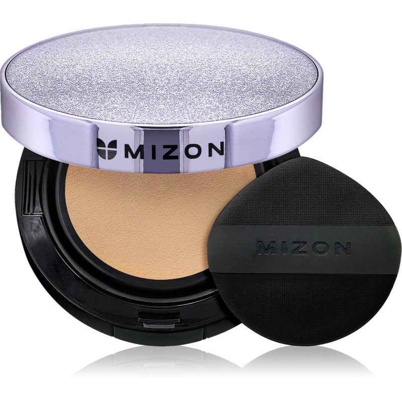 Mizon Mizon Vegan Collagen Cushion SPF38 PA++ μακράς διαρκείας μεικ απ σε σφουγγαράκι πολύ μεγάλη προστασία απο τον ήλιο απόχρωση #23 Natural Sand Beige 2x1