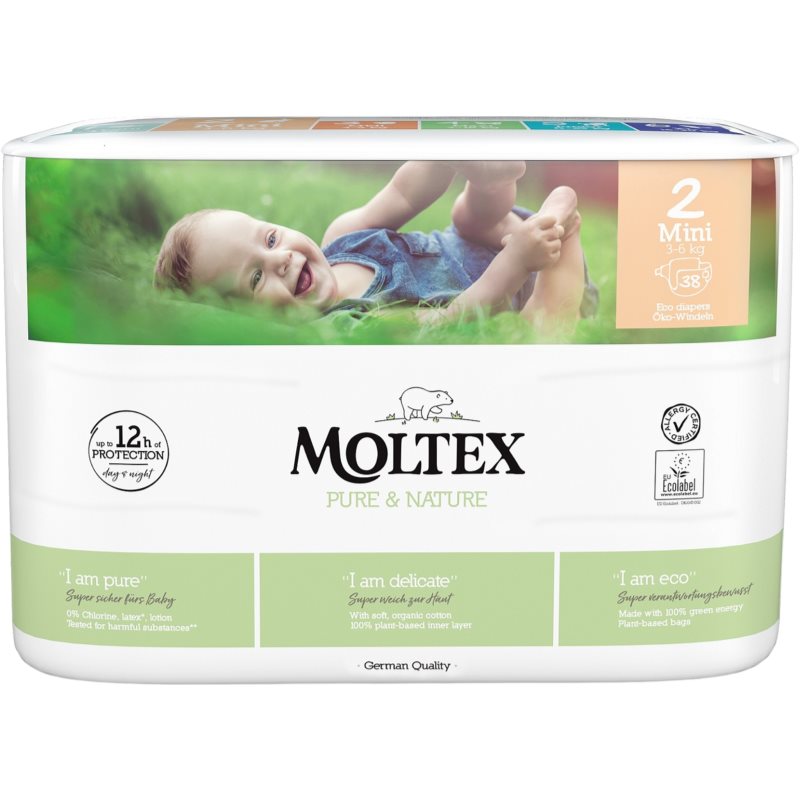 E-shop Moltex Pure & Nature Mini Size 2 jednorázové EKO pleny 3-6 kg 38 ks