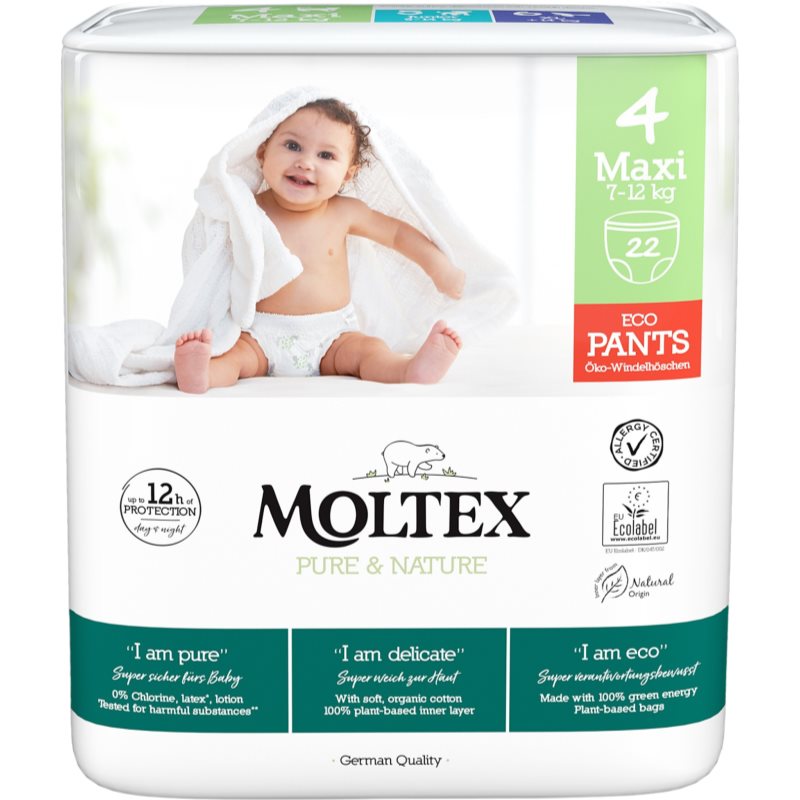Moltex Pure & Nature Maxi Size 4 hlačne plenice za enkratno uporabo 7-12 kg 22 kos