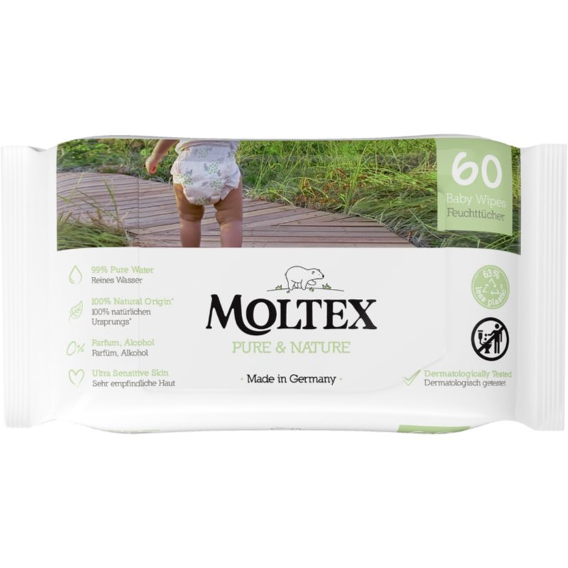Moltex Pure & Nature Baby Wipes vlažni robčki za otroke 60 kos