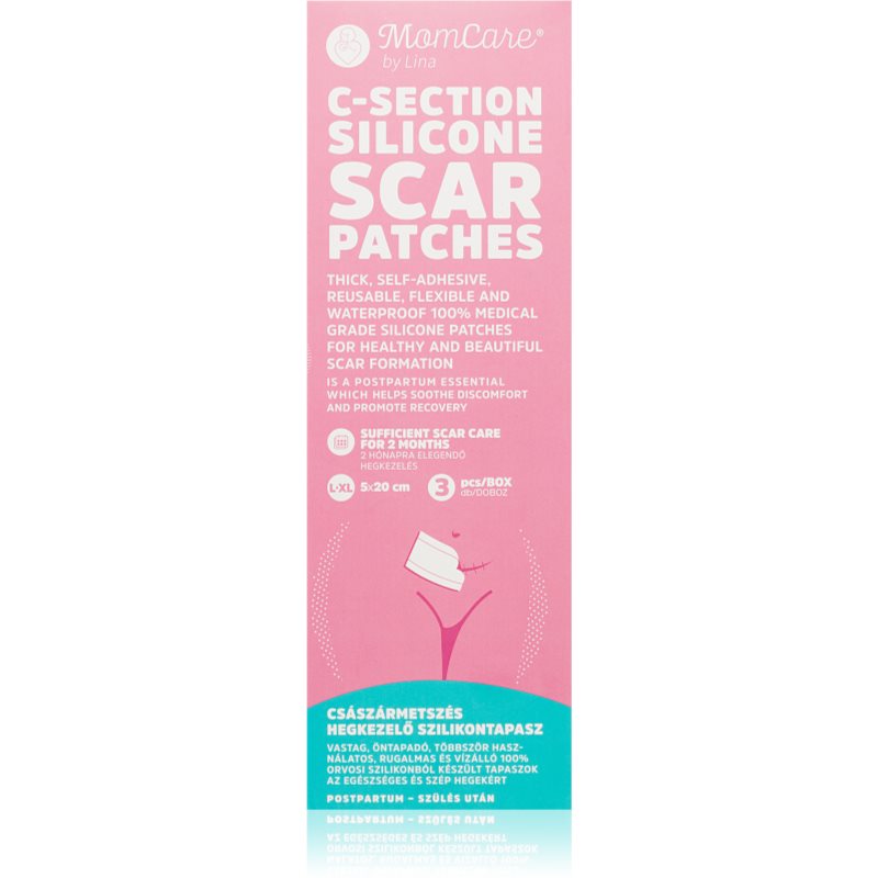 MomCare by Lina C-Section Silicone Scar Patches silikonplåster för kejsarsnittsärr Storlek L-XL 5 x 20 cm 3 st. female