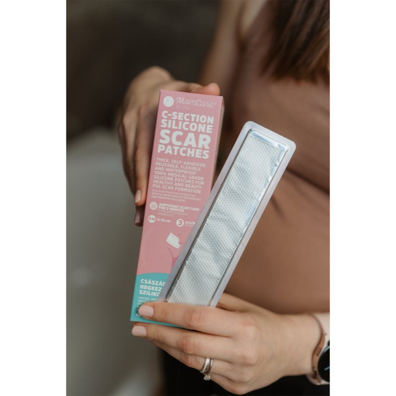 MomCare by Lina C-Section Silicone Scar Patches silikonové náplasti na jizvy po císařském řezu velikost L-XL 5 x 20 cm 3 ks (obrázek 3)