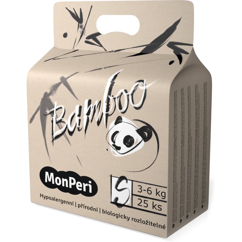 MonPeri Bamboo Size S одноразові ЕКО-підгузки 3-6 Kg 25 кс