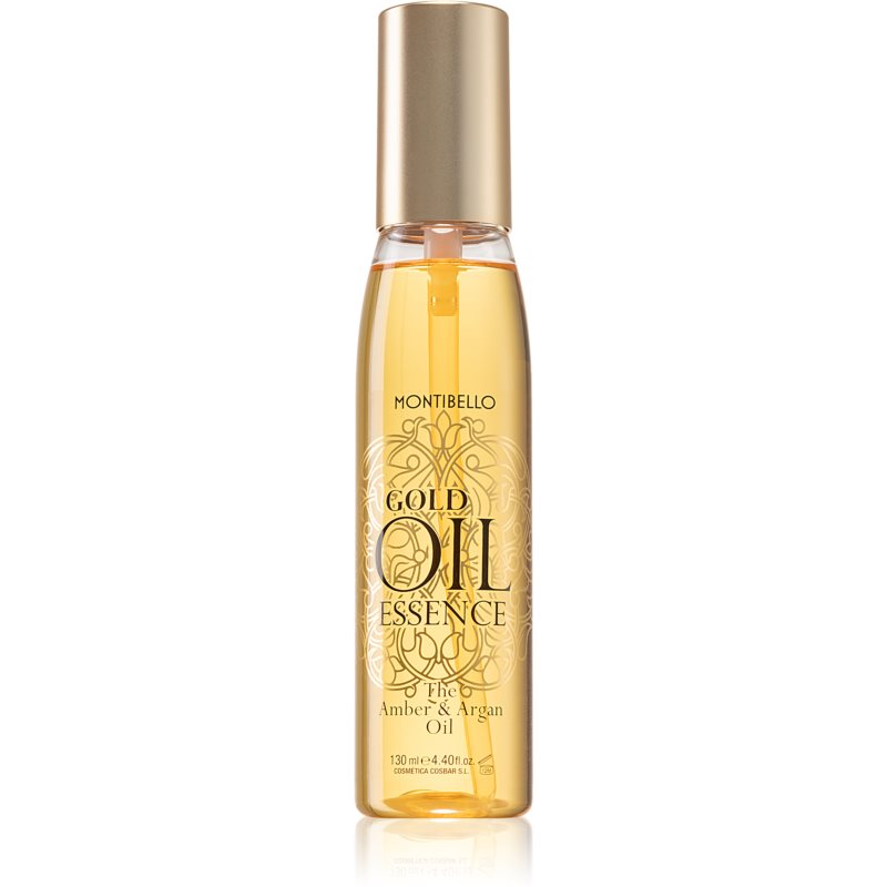 Montibello Gold Oil Amber & Argan Oil відновлююча захисна олійка для пошкодженого волосся та посічених кінчиків з екстрактом аграну 130 мл