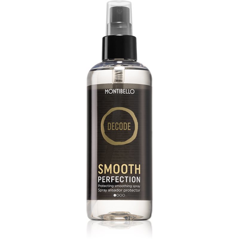 Montibello Decode Smooth Perfection Spray nuo karščio apsaugantis plaukų purškiklis, skirtas naudoti formuojant plaukus tiesinimo arba garbanojimo žny