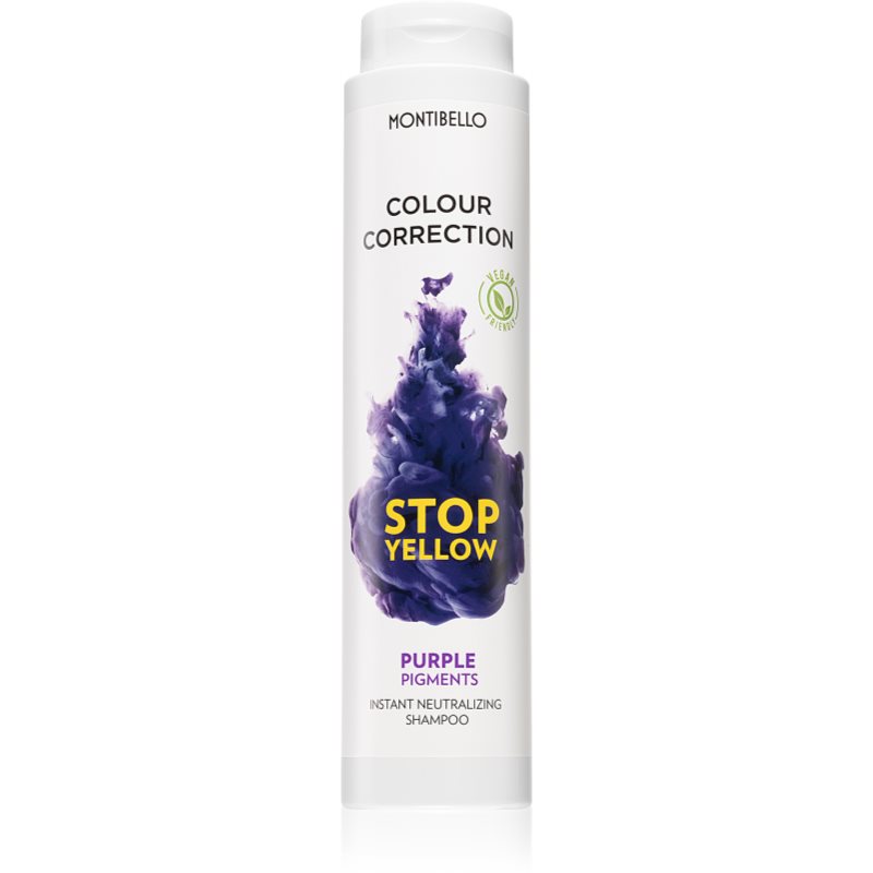 Montibello Colour Correction Stop Yellow šampūnas balintiems ir šviesiems plaukams geltoniems atspalviams neutralizuoti 300 ml