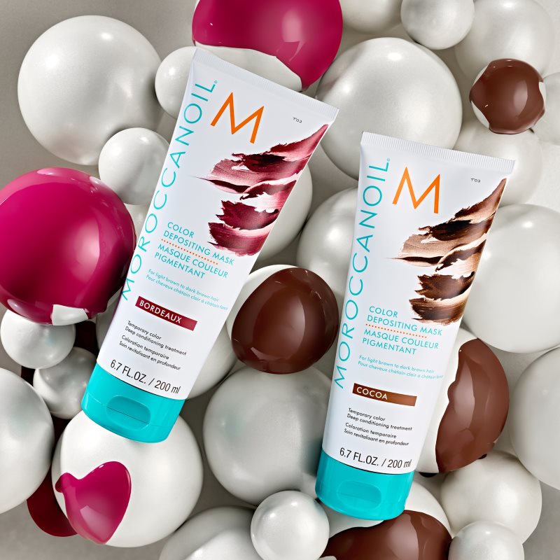 Moroccanoil Color Depositing jemná vyživující maska bez permanentních barevných pigmentů Bordeaux 200 ml (obrázek 6)