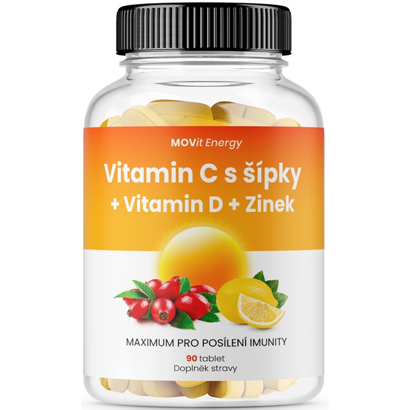 MOVit Vit.C 1200 mg s šípky+Vit.D+Zn PREMIUM 90 tablet koupíte na Notino.cz