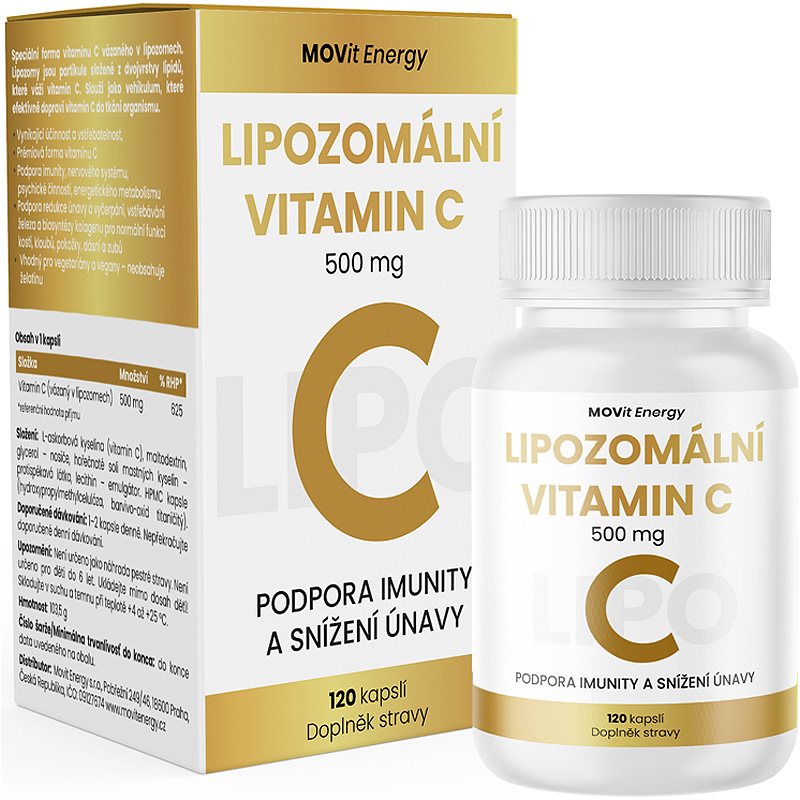 MOVit Lipozomální Vitamin C 500 mg 120 kapslí koupíte na Notino.cz