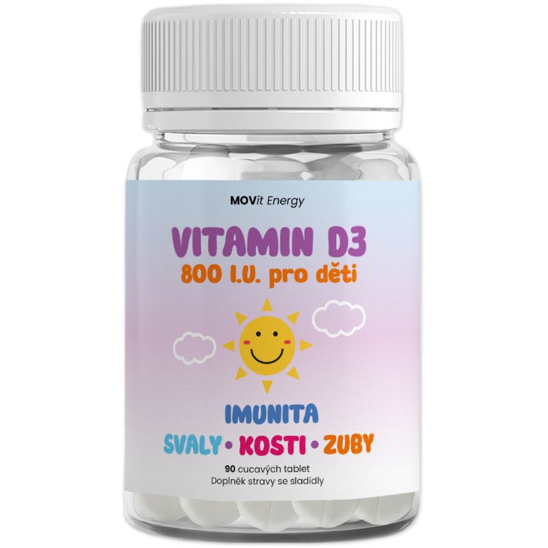 MoviD3k vitamin D3 pro děti 800 I.U. 90 tablet s příchutí pomeranče koupíte na Notino.cz