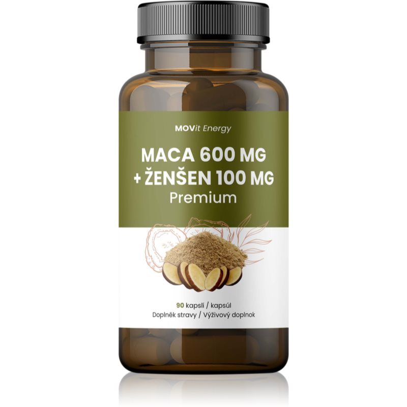 Movit Energy Maca 600 mg + Ženšen 100 mg PREMIUM kapsuly na podporu fyzickej a psychickej rovnováhy tela 60 cps