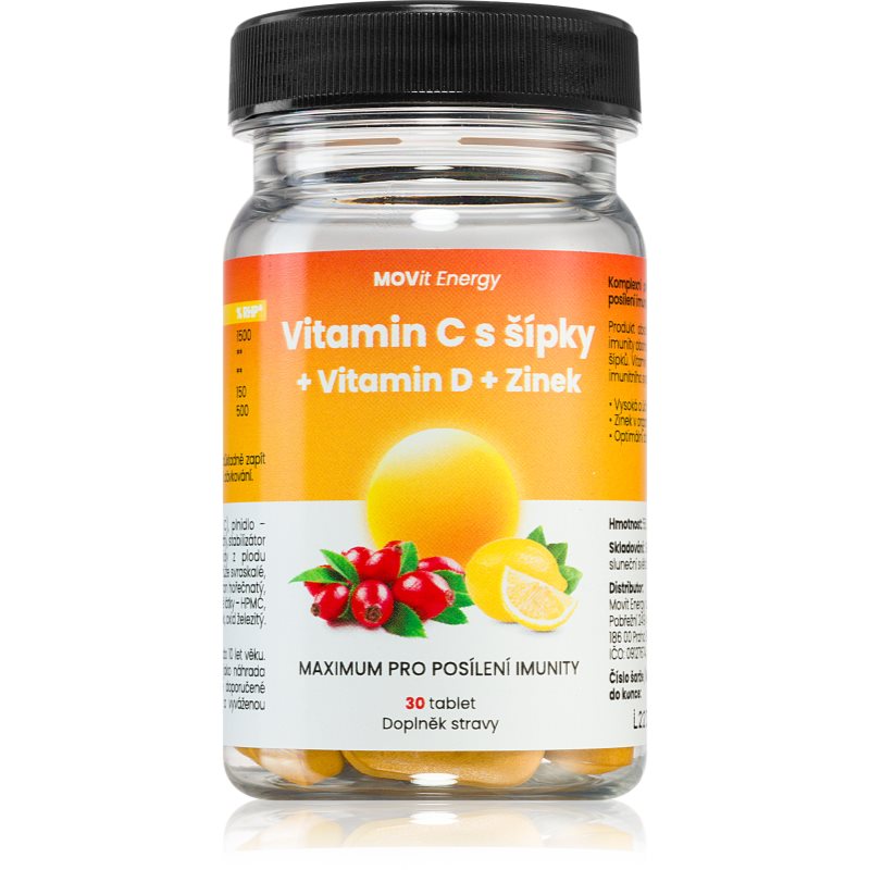 MOVit Vitamin C s šípky+Vitamin D+Zinek 30 tablet koupíte na Notino.cz