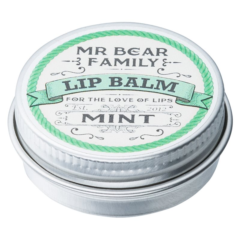 Mr Bear Family Mint balzam na pery pre mužov 15 ml