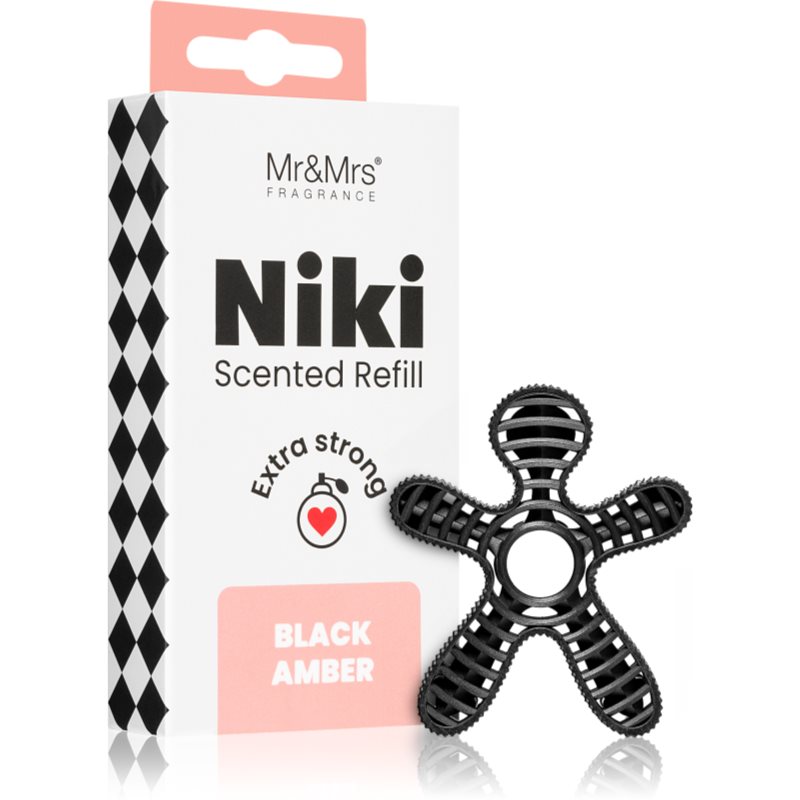 Mr & Mrs Fragrance Niki Black Amber car air freshener refill 1 pc
