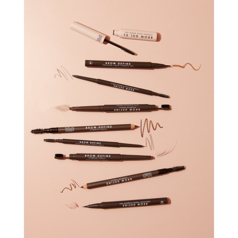 MUA Makeup Academy Brow Define dlhotrvajúca ceruzka na obočie s kefkou odtieň Light Brown 1,2 g
