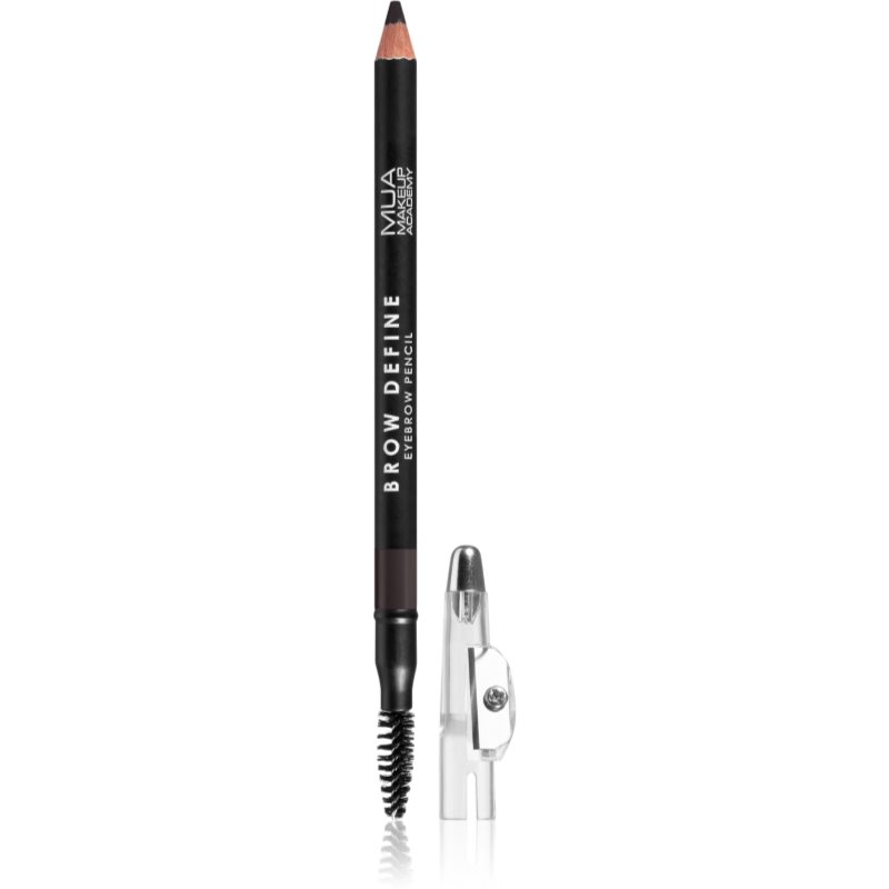 MUA Makeup Academy Brow Define стійкий олівець для брів зі щіточкою відтінок Dark Brown 1,2 гр