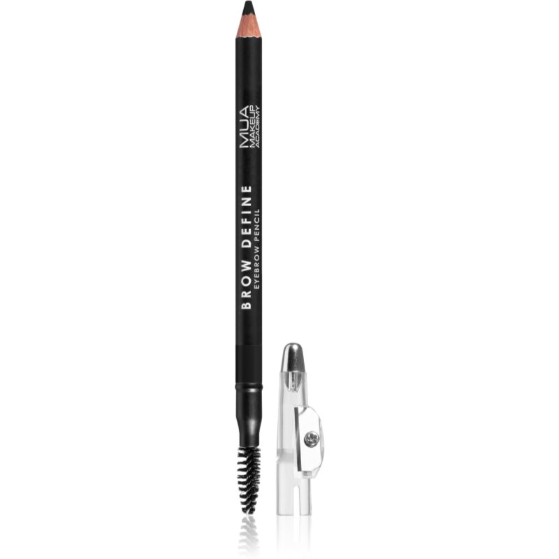 MUA Makeup Academy Brow Define dlhotrvajúca ceruzka na obočie s kefkou odtieň Black 1,2 g