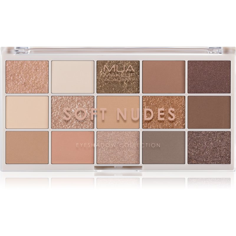 MUA Makeup Academy Professional 15 Shade Palette paletka očných tieňov odtieň Soft Nudes 12 g