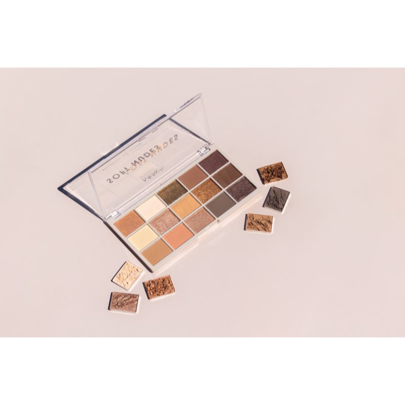 MUA Makeup Academy Eyeshadow Collection 15 Shade Palette paletka očných tieňov odtieň Soft Nudes 12 g