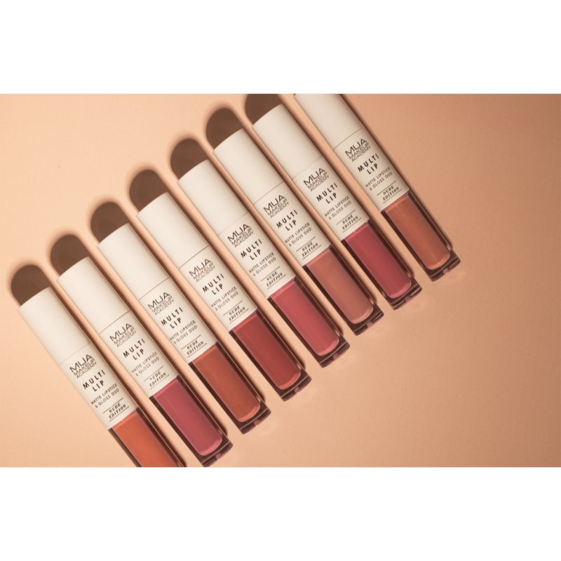 MUA Makeup Academy Multi Lip Nude Edition dlhotrvajúci rúž a lesk na pery duo odtieň Classic 3.2 g