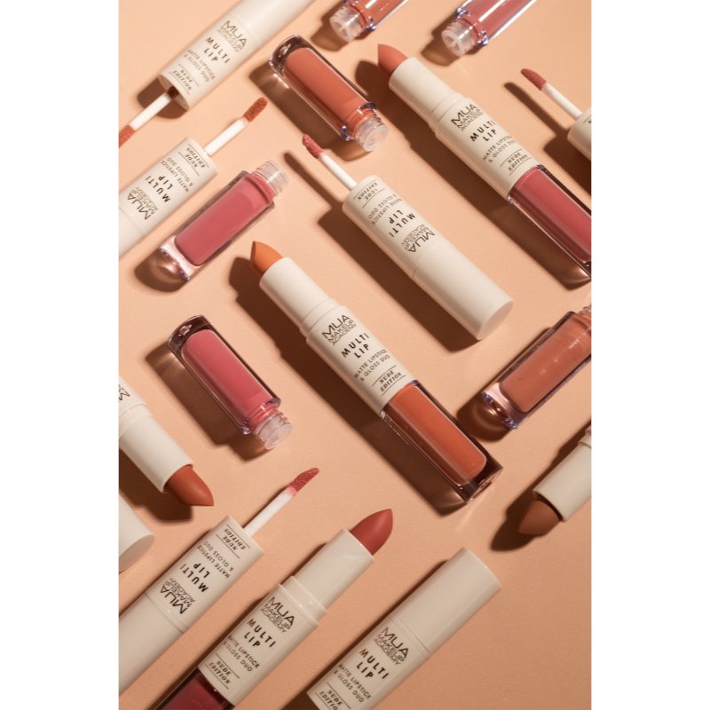MUA Makeup Academy Multi Lip Nude Edition dlhotrvajúci rúž a lesk na pery duo odtieň Classic 3.2 g