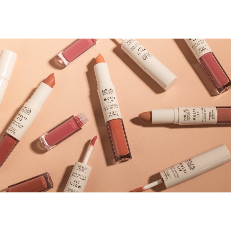 MUA Makeup Academy Multi Lip Nude Edition dlhotrvajúci rúž a lesk na pery duo odtieň Classic 3.2 g