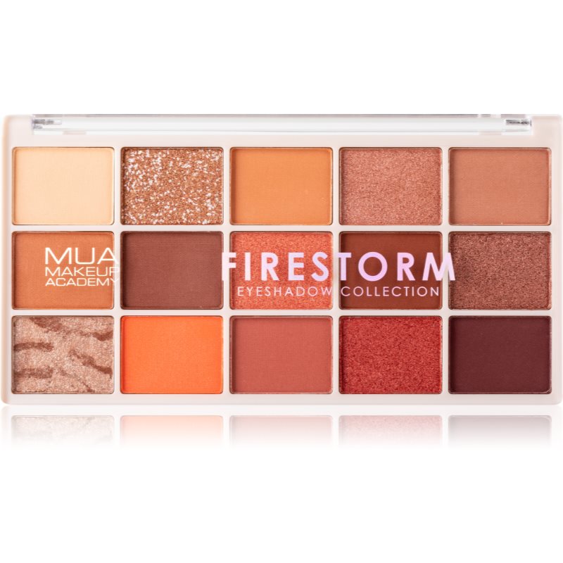 MUA Makeup Academy Professional 15 Shade Palette палетка тіней для очей відтінок Firestorm 12 гр