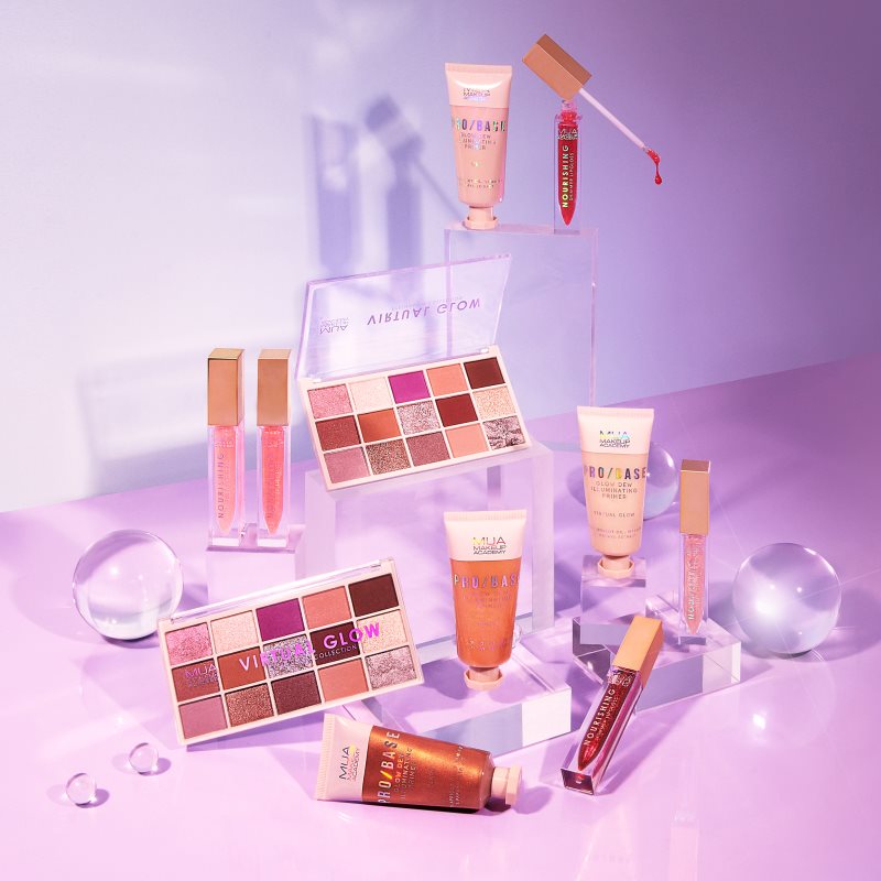 MUA Makeup Academy Virtual Glow vyživujúci lesk na pery pre trblietavý lesk odtieň IRL 6.5 ml