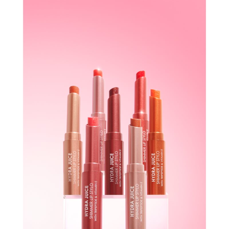MUA Makeup Academy Hydra Juice Peptide Shimmer Lip Stylo trblietavý rúž s vyživujúcim účinkom odtieň Raspberry Jam 1.5 g