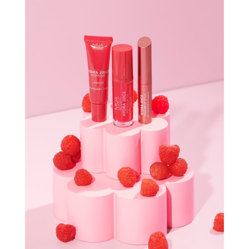 MUA Makeup Academy Hydra Juice Peptide Shimmer Lip Stylo trblietavý rúž s vyživujúcim účinkom odtieň Raspberry Jam 1.5 g