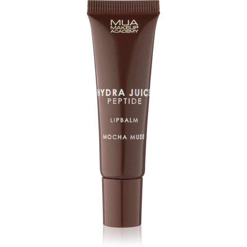 MUA Makeup Academy Hydra Juice Peptide Lip Balm hydratačný balzam na pery pre lesk vône Mocha Muse 10 ml