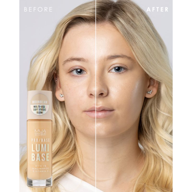 MUA Makeup Academy PRO/BASE Lumi Base rozjasňujúca podkladová báza pod make-up odtieň Moonbeam (Neutral) 33 ml