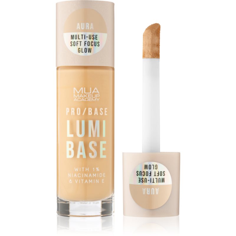 MUA Makeup Academy PRO/BASE Lumi Base Verhelderende Make-up Primer Tint Aura (Warm) 33 ml