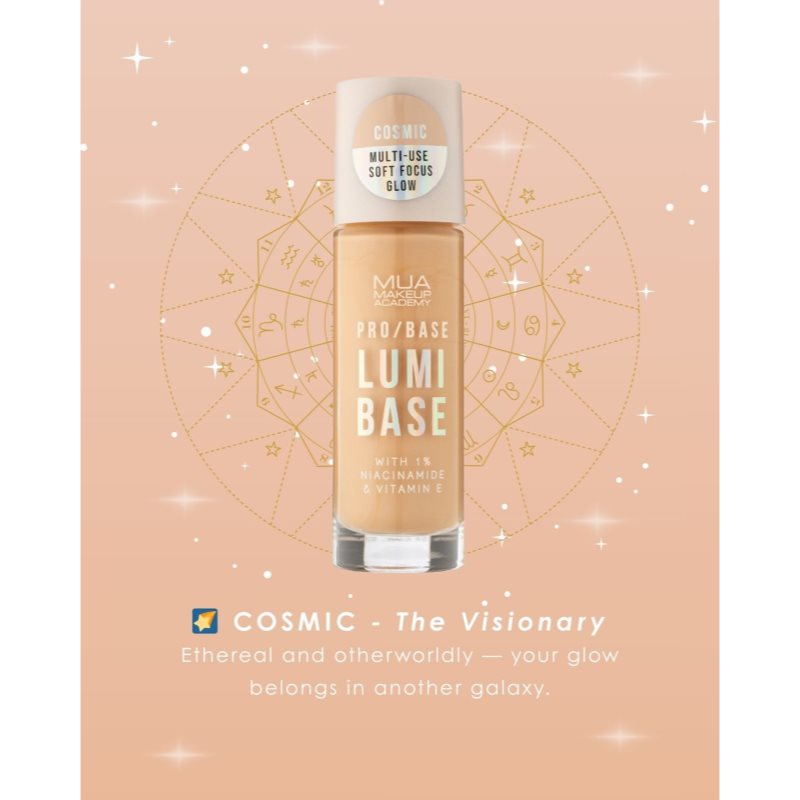 MUA Makeup Academy PRO/BASE Lumi Base rozjasňujúca podkladová báza pod make-up odtieň Cosmic (Neutral) 33 ml