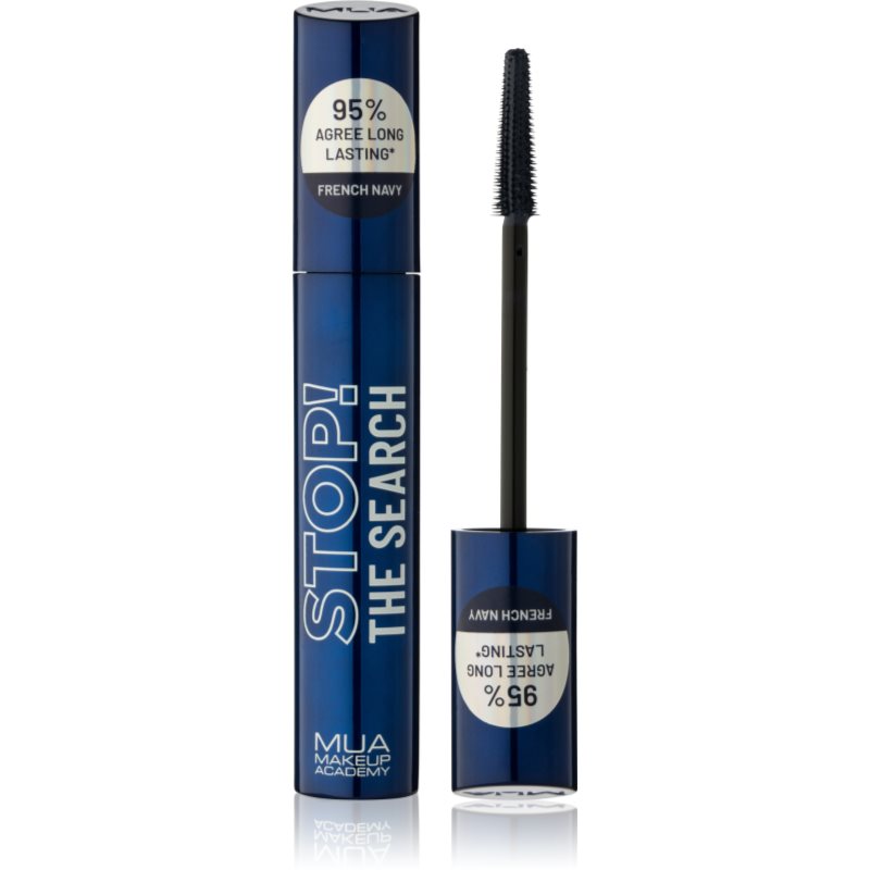 MUA Makeup Academy Stop The Search dlhotrvajúca riasenka odtieň French Navy 12 ml