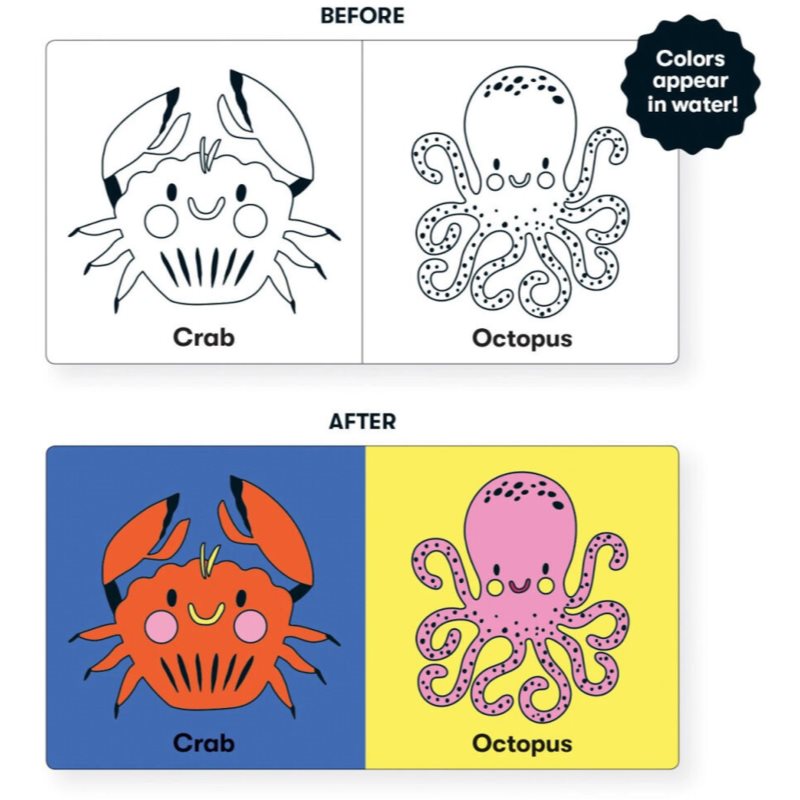 Mudpuppy Color Magic Bath Book Color The Ocean Livre étanche 0+ Y 1 Pcs