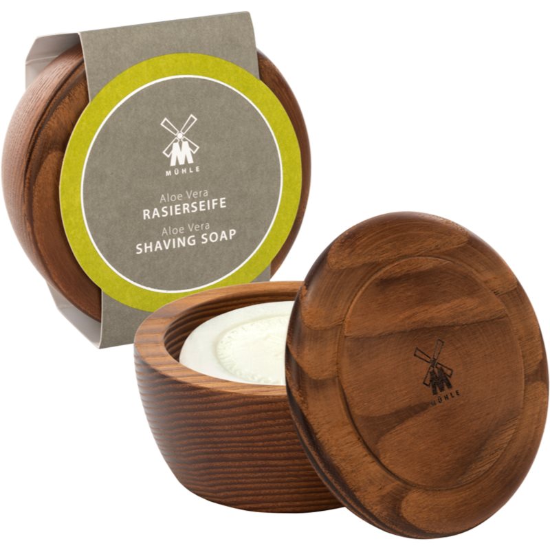 Mühle Shaving Soap Wooden Bowl Shaving Soap For Men Aloe Vera 65 G
