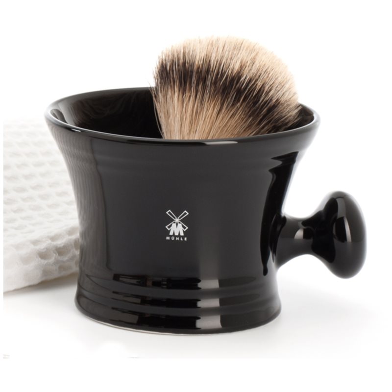 Mühle Accessories Porcelain Bowl For Mixing Shaving Cream Porcelain Bowl For Shaving Black 1 Pc