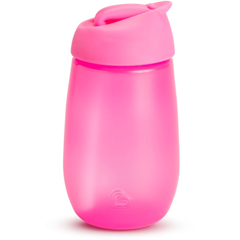Munchkin Simple Clean detská fľaša s rúrkou Pink 12 m+ 296 ml