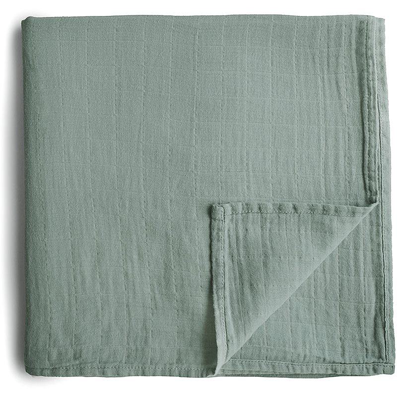Mushie Muslin Swaddle Blanket Organic Cotton zavinovačka Roman Green 120cm x 120cm 1 ks