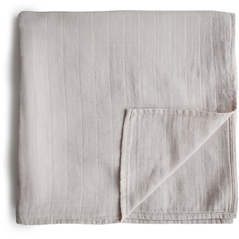 Mushie Muslin Swaddle Blanket Organic Cotton pólya Fog 120x120cm 1 db