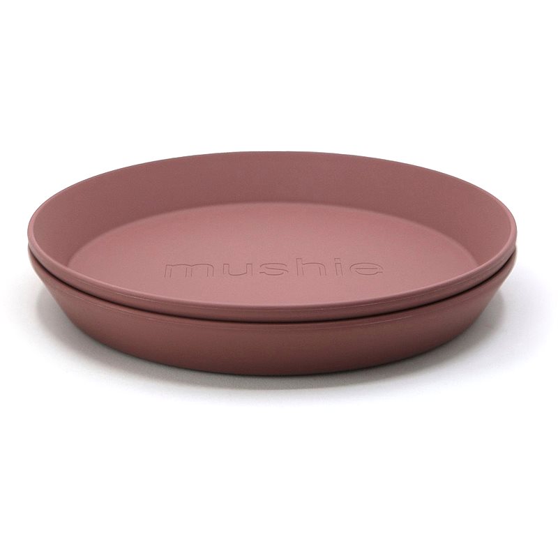 Mushie Round Dinnerware Plates Plate Woodchuck 2 Pc
