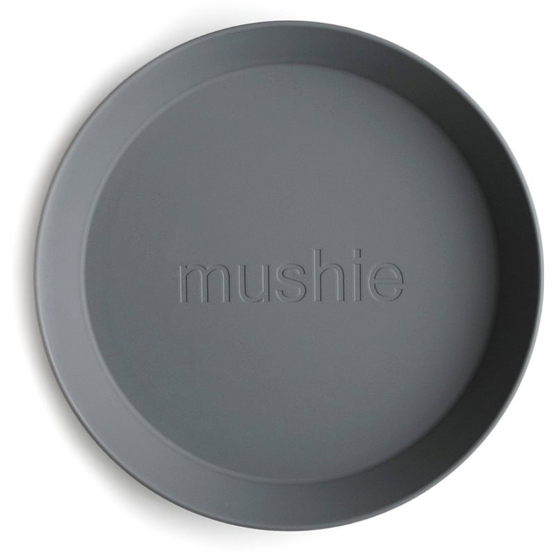 Mushie Round Dinnerware Plates тарілка Smoke 2 кс