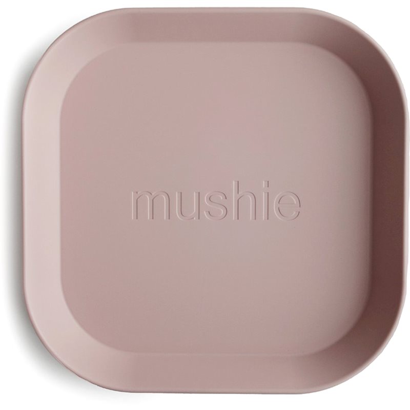 Mushie Square Dinnerware Plates lėkštė Blush 2 vnt.