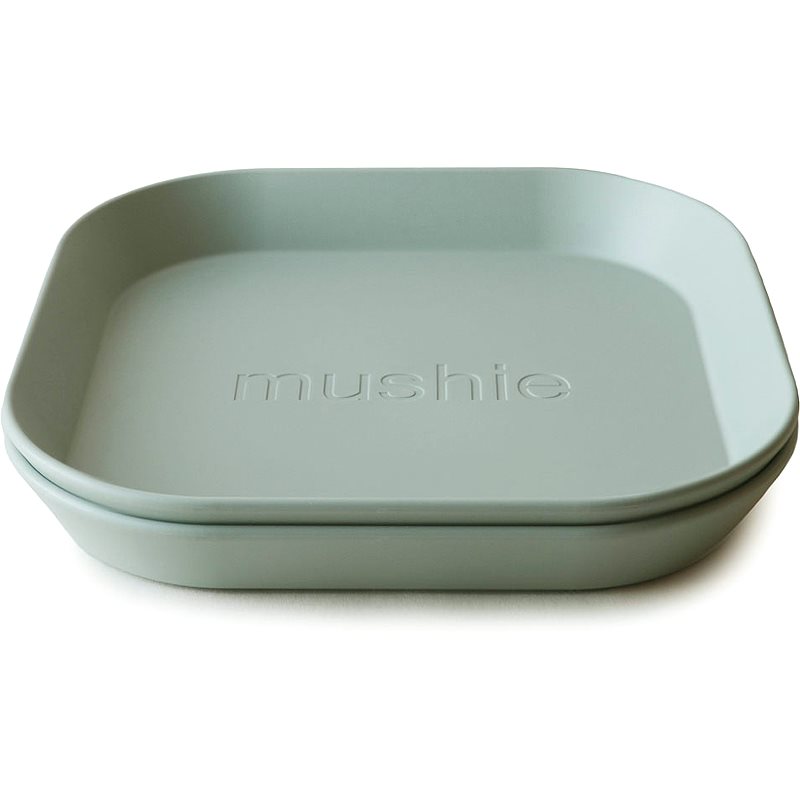 Mushie Square Dinnerware Plates тарілка Sage 2 кс