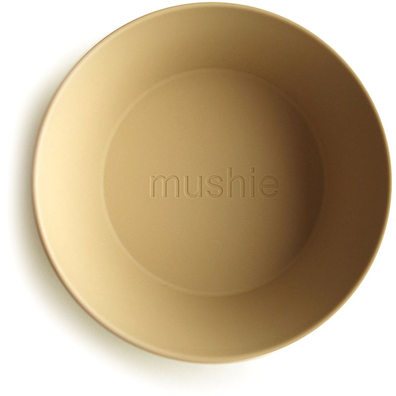 Mushie Round Dinnerware Bowl indas Mustard 2 vnt.